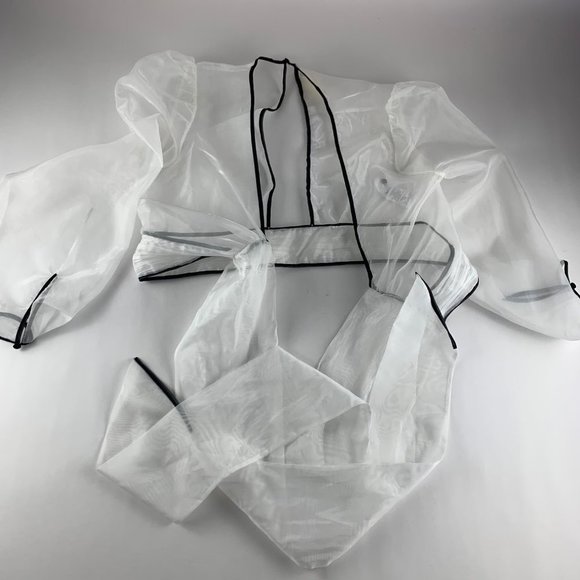 Anthropologie Maeve Sheer Bow Front Jacket L - Picture 4 of 8